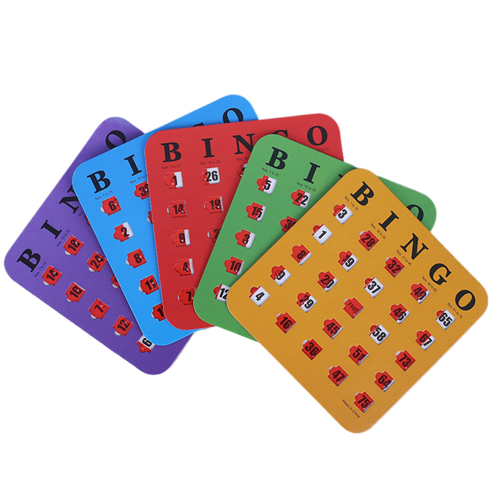 Party Family Games - 5pcs Sliding Bingo Game Cards With
