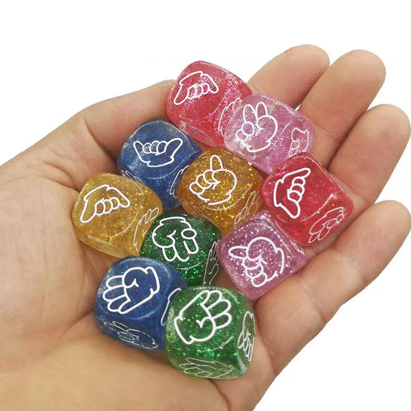 10PCS Glitter Dice 6 Sided 20M - Party Games Juegos De Mesa recension och pris