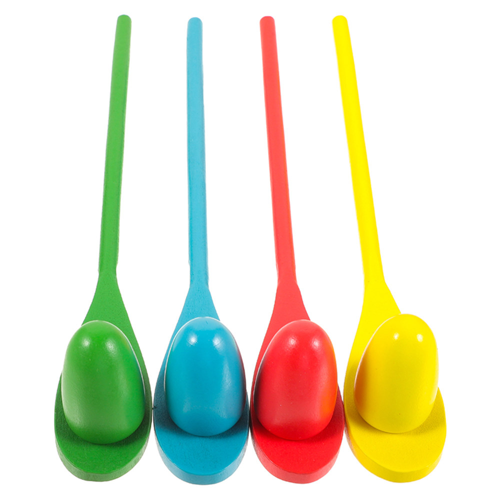 4Sets Wood Balance Egg Spoon S - Party Games Physical recension och pris
